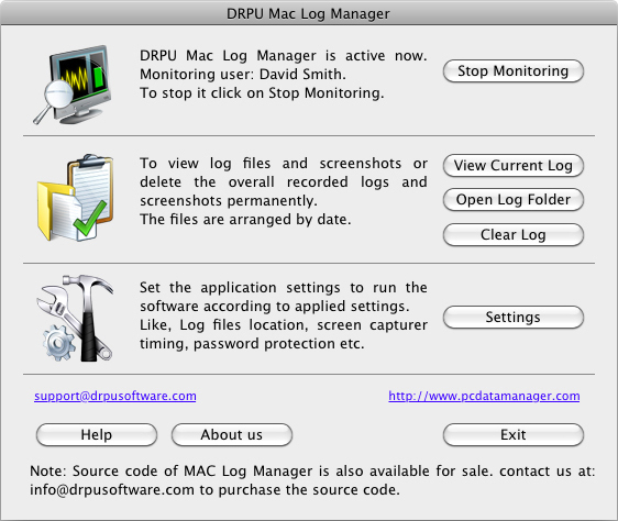 Screenshot of Keylogger OSX
